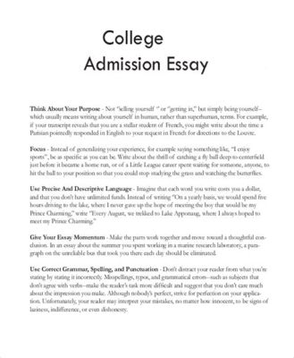 how many words should a narrative essay be for college admission?